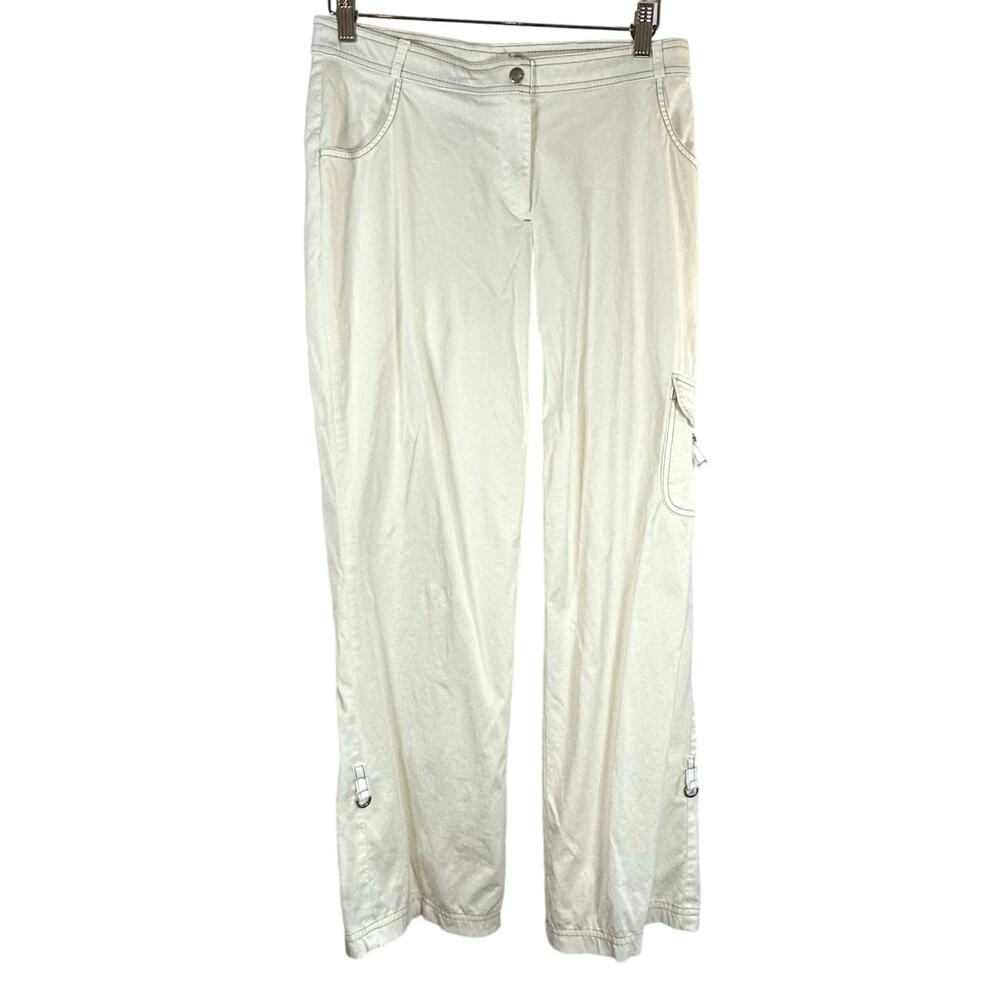 Chicos Zenergy cotton Nylon cargo pants womans white casual XS‎
